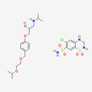 molecular formula C25H39ClN4O8S2 B12727986 Bisoprolol fumarate and hydrochlorothiazide CAS No. 847780-86-3