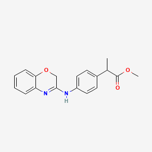 molecular formula C18H18N2O3 B12728050 Methyl 4-(2H-1,4-benzoxazin-3-ylamino)-alpha-methylbenzeneacetate CAS No. 109226-98-4