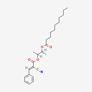 molecular formula C25H35NO4 B12728063 2-((2-Cyano-3-phenyl-1-oxo-2-propenyl)oxy)-1-methylpropyl undecanoate CAS No. 84006-52-0