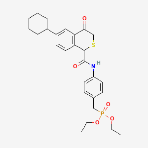 Phosphonic acid, ((4-(((6-cyclohexyl-3,4-dihydro-4-oxo-1H-2-benzothiopyran-1-yl)carbonyl)amino)phenyl)methyl)-, diethyl ester