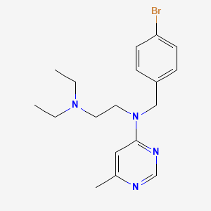 molecular formula C18H25BrN4 B12728128 Pyrimidine, 4-((p-bromobenzyl)(2-(diethylamino)ethyl)amino)-6-methyl- CAS No. 109554-52-1