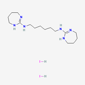 molecular formula C16H34I2N6 B12728158 N,N'-Bis(4,5,6,7-tetrahydro-1H-1,3-diazepin-2-yl)-1,6-hexanediamine dihydriodide CAS No. 82911-01-1