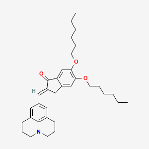 5,6-Bis(hexyloxy)-2,3-dihydro-2-((2,3,6,7-tetrahydro-1H,5H-benzo(ij)quinolizin-9-yl)methylene)-1H-inden-1-one