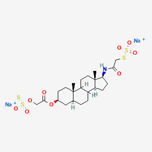 disodium;(3S,5S,10S,13S,14S,17S)-10,13-dimethyl-3-(2-oxidosulfonothioyloxyacetyl)oxy-17-[(2-sulfonatosulfanylacetyl)amino]-2,3,4,5,6,7,8,9,11,12,14,15,16,17-tetradecahydro-1H-cyclopenta[a]phenanthrene