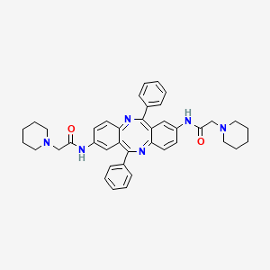 molecular formula C40H42N6O2 B12728178 2,8-Di(piperidinoacetamido)-6,12-diphenyldibenzo(b,f)(1,5)diazocine CAS No. 130189-73-0