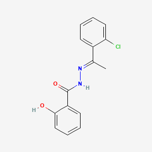 molecular formula C15H13ClN2O2 B12728188 (E)-2-Hydroxybenzoic acid (1-(2-chlorophenyl)ethylidene)hydrazide CAS No. 133662-01-8