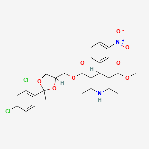 3,5-Pyridinedicarboxylic acid, 1,4-dihydro-2,6-dimethyl-4-(3-nitrophenyl)-, (2-(2,4-dichlorophenyl)-2-methyl-1,3-dioxolan-4-yl)methyl methyl ester