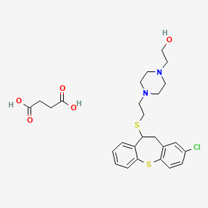 molecular formula C26H33ClN2O5S2 B12728225 butanedioic acid;2-[4-[2-[(3-chloro-5,6-dihydrobenzo[b][1]benzothiepin-6-yl)sulfanyl]ethyl]piperazin-1-yl]ethanol CAS No. 124645-37-0