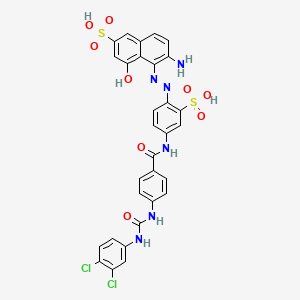 6-Amino-5-((4-((4-((((3,4-dichlorophenyl)amino)carbonyl)amino)benzoyl)amino)-2-sulphophenyl)azo)-4-hydroxynaphthalene-2-sulphonic acid