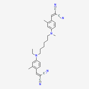 molecular formula C31H34N6 B12728243 [[4-[[6-[[4-(2,2-Dicyanovinyl)-3-methylphenyl]ethylamino]hexyl]methylamino]-2-methylphenyl]methylene]malononitrile CAS No. 76897-80-8