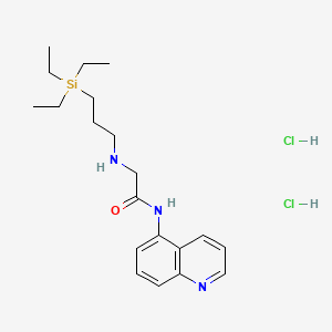 molecular formula C20H33Cl2N3OSi B12728278 Acetamide, N-5-quinolinyl-2-((3-(triethylsilyl)propyl)amino)-, dihydrochloride CAS No. 121221-02-1