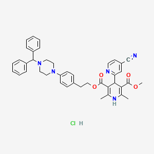 (2,4'-Bipyridine)-3',5'-dicarboxylic acid, 1',4'-dihydro-4-cyano-2',6'-dimethyl-, 2-(4-(4-(diphenylmethyl)-1-piperazinyl)phenyl)ethyl methyl ester, monohydrochloride