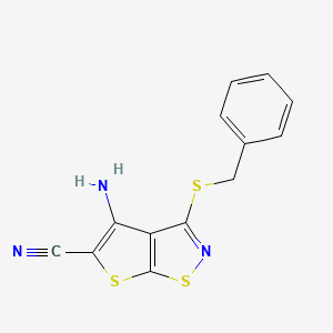 Thieno(3,2-d)isothiazole-5-carbonitrile, 4-amino-3-((phenylmethyl)thio)-