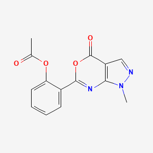 Pyrazolo(3,4-d)(1,3)oxazin-4(1H)-one, 6-(2-(acetyloxy)phenyl)-1-methyl-