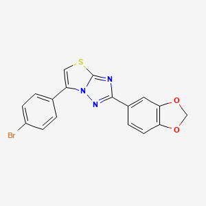 2-(1,3-Benzodioxol-5-yl)-6-(4-bromophenyl)thiazolo(3,2-b)(1,2,4)triazole