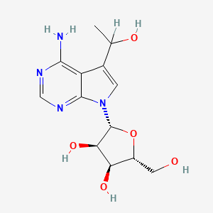 2-(4-Amino-5-(1-hydroxy-ethyl)-pyrrolo(2,3-d)pyrimidin-7-yl)-5-hydroxymethyl-tetrahydro-furan-3,4-diol