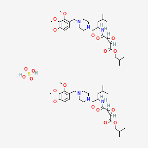 2-methylpropyl 3-[[4-methyl-1-oxo-1-[4-[(2,3,4-trimethoxyphenyl)methyl]piperazin-1-yl]pentan-2-yl]carbamoyl]oxirane-2-carboxylate;sulfuric acid