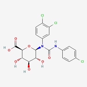 beta-D-Glucopyranuronic acid, 1-((((4-chlorophenyl)amino)carbonyl)(3,4-dichlorophenyl)amino)-1-deoxy-