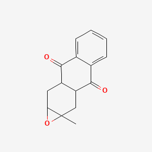 molecular formula C15H14O3 B12728583 Anthra(2,3-b)oxirene-3,8-dione, 1a,2,2a,8a,9,9a-hexahydro-1a-methyl- CAS No. 71173-51-8