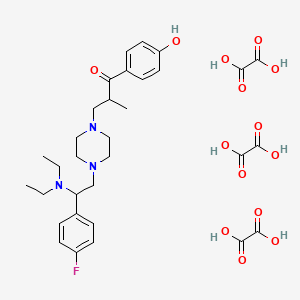 3-[4-[2-(diethylamino)-2-(4-fluorophenyl)ethyl]piperazin-1-yl]-1-(4-hydroxyphenyl)-2-methylpropan-1-one;oxalic acid