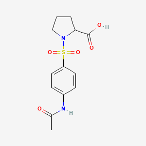 molecular formula C13H16N2O5S B1272868 1-{[4-(乙酰氨基)苯基]磺酰基}吡咯烷-2-羧酸 CAS No. 64527-22-6