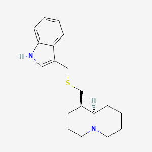 molecular formula C19H26N2S B12729545 (1R-trans)-Octahydro-1-(((1H-indol-3-ylmethyl)thio)methyl)-2H-quinolizine CAS No. 156171-04-9