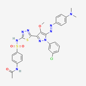 Acetamide, N-(4-(((5-(1-(3-chlorophenyl)-5-((4-(dimethylamino)phenyl)azo)-4-methoxy-1H-pyrazol-3-yl)-1,3,4-thiadiazol-2-yl)amino)sulfonyl)phenyl)-