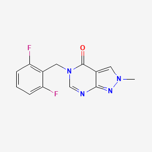 4H-Pyrazolo(3,4-d)pyrimidin-4-one, 5-((2,6-difluorophenyl)methyl)-2,5-dihydro-2-methyl-