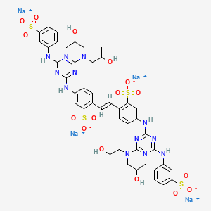 Tetrasodium 4,4'-bis((4-(bis(2-hydroxypropyl)amino)-6-((3-sulphonatophenyl)amino)-1,3,5-triazin-2-yl)amino)stilbene-2,2'-disulphonate