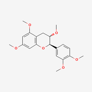 molecular formula C20H24O6 B12729737 2H-Benzopyran, 2-(3,4-dimethoxyphenyl)-3,4-dihydro-3,5,7-trimethoxy-, (2R-trans)- CAS No. 51154-08-6