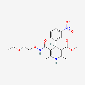 3-Pyridinecarboxylic acid, 1,4-dihydro-2,6-dimethyl-5-(((2-ethoxyethoxy)amino)carbonyl)-4-(3-nitrophenyl)-, methyl ester