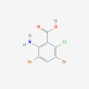 molecular formula C7H4Br2ClNO2 B127298 2-氨基-3,5-二溴-6-氯苯甲酸 CAS No. 143769-25-9