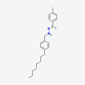 molecular formula C23H32N2 B12729805 Benzaldehyde, 4-methyl-, ((4-octylphenyl)methylene)hydrazone CAS No. 72010-28-7