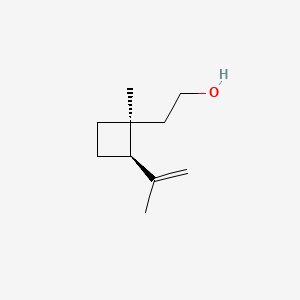 molecular formula C10H18O B12729808 Cyclobutaneethanol, 1-methyl-2-(1-methylethenyl)-, (1S,2R)- CAS No. 68225-45-6