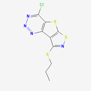 9-chloro-3-propylsulfanyl-5,7-dithia-4,10,11,12-tetrazatricyclo[6.4.0.02,6]dodeca-1(8),2(6),3,9,11-pentaene