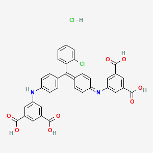 5-((4-((2-Chlorophenyl)(4-((3,5-dicarboxyphenyl)amino)phenyl)methylene)cyclohexa-2,5-dien-1-ylidene)amino)isophthalic acid monohydrochloride