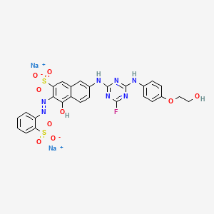 7-((4-Fluoro-6-((4-(2-hydroxyethoxy)phenyl)amino)-1,3,5-triazin-2-yl)amino)-4-hydroxy-3-((2-sulphophenyl)azo)naphthalene-2-sulphonicacid, sodium salt