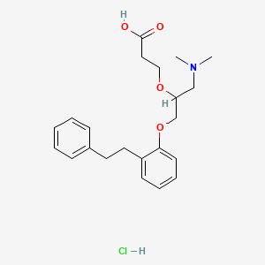 Propanoic acid, 3-(1-((dimethylamino)methyl)-2-(2-(2-phenylethyl)phenoxy)ethoxy)-, hydrochloride