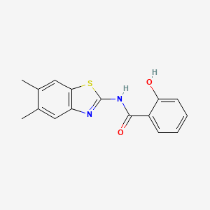 molecular formula C16H14N2O2S B12730009 Benzamide, N-(5,6-dimethyl-2-benzothiazolyl)-2-hydroxy- CAS No. 123199-79-1