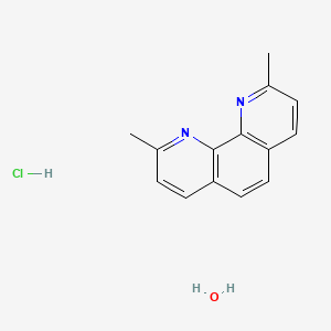 molecular formula C14H15ClN2O B1273001 2,9-二甲基-1,10-菲咯啉盐酸盐水合物 CAS No. 332360-00-6