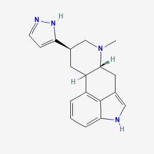 molecular formula C18H20N4 B12730024 6-Methyl-8-beta-(pyrazol-3-yl)ergoline CAS No. 116979-32-9