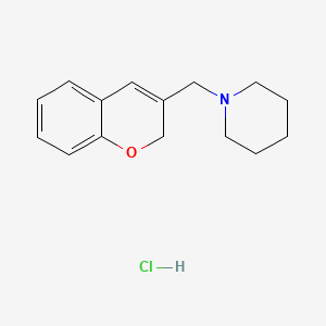 molecular formula C15H20ClNO B12730036 Piperidine, 1-(2H-1-benzopyran-3-ylmethyl)-, hydrochloride CAS No. 83823-36-3