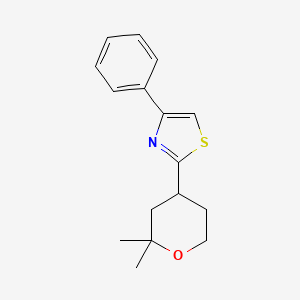 molecular formula C16H19NOS B12730084 2-(2,2-Dimethyltetrahydro-2H-pyran-4-yl)-4-phenylthiazole CAS No. 84125-30-4