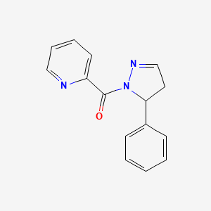 molecular formula C15H13N3O B12730096 1-(2-Pyridylcarbonyl)-5-phenyl-2-pyrazoline CAS No. 121306-61-4