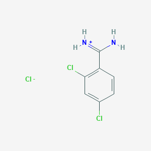 molecular formula C7H7Cl3N2 B127301 2,4-二氯苯并咪酰胺盐酸盐 CAS No. 154505-50-7