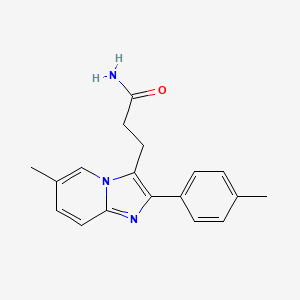 Imidazo(1,2-a)pyridine-3-propanamide, 6-methyl-2-(4-methylphenyl)-