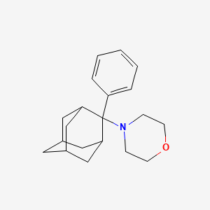 molecular formula C20H27NO B12730176 Morpholine, 4-(2-phenyltricyclo(3.3.1.1(sup 3,7))dec-2-yl)- CAS No. 150747-26-5