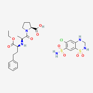 molecular formula C27H36ClN5O9S2 B12730207 Enalapril maleate and hydrochlorothiazide CAS No. 500170-31-0