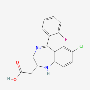 2,3-Dihydro-7-chloro-5-(2-fluorophenyl)-1H-1,4-benzodiazepine-2-acetic acid