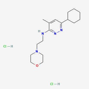 molecular formula C17H30Cl2N4O B12730289 4-Morpholineethanamine, N-(6-cyclohexyl-4-methyl-3-pyridazinyl)-, dihydrochloride CAS No. 94221-58-6